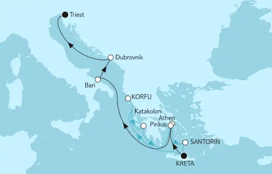 Mein Schiff Mittelmeer-Kreuzfahrt 2022: Griechenland mit Korfu & Dubrovnik