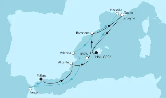 Mein Schiff Mittelmeer-Kreuzfahrt 2022: Mallorca bis Malaga 2