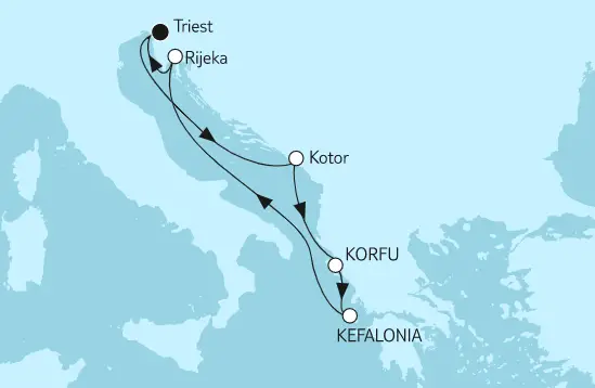 Mein Schiff Mittelmeer-Kreuzfahrt 2023: Adria mit Korfu