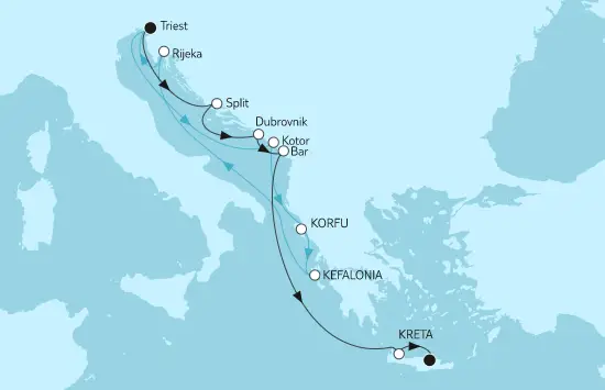 Mein Schiff Mittelmeer-Kreuzfahrt 2023: Adria mit Split