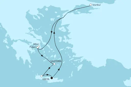 Mein Schiff Mittelmeer-Kreuzfahrt 2023: Östliches Mittelmeer mit Piräus
