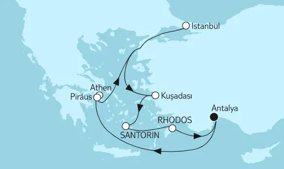 Mein Schiff Mittelmeer-Kreuzfahrt 2023: Östliches Mittelmeer mit Rhodos