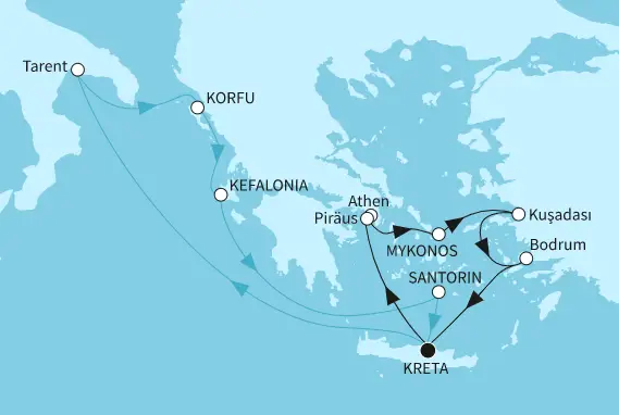 Mein Schiff Mittelmeer-Kreuzfahrt 2024: Östliches Mittelmeer mit Korfu und Piräus