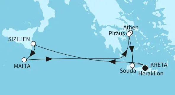 Mein Schiff Mittelmeer-Kreuzfahrt 2024: Östliches Mittelmeer mit Malta
