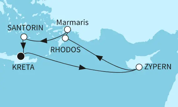 Mein Schiff Mittelmeer-Kreuzfahrt 2024: Östliches Mittelmeer mit Rhodos