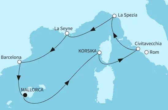 Mein Schiff Mittelmeer-Kreuzfahrt 2024: Westliches Mittelmeer mit Korsika