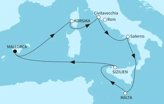 Mein Schiff Mittelmeer-Kreuzfahrt 2024: Westliches Mittelmeer mit Malta