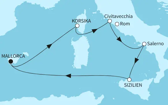 Mein Schiff Mittelmeer-Kreuzfahrt 2024: Westliches Mittelmeer mit Palermo