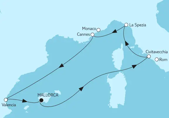Mein Schiff Mittelmeer-Kreuzfahrt 2024: Westliches Mittelmeer mit Valencia