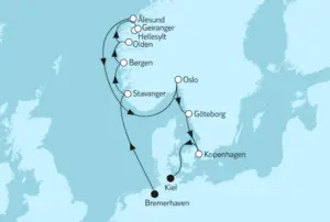  Mein Schiff Norwegen-Kreuzfahrt: Routen & Angebote 2022/2023 Illustration 
