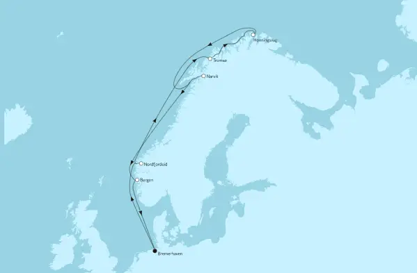 Mein Schiff Nordsee-Kreuzfahrt 2022: Norwegen mit Nordkap und Narvik