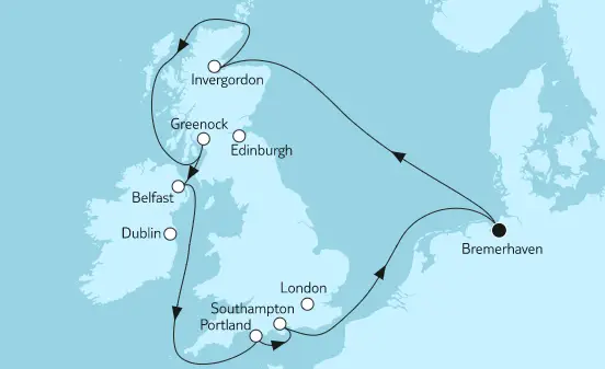 Mein Schiff Nordsee-Kreuzfahrt 2023: Großbritannien mit Belfast