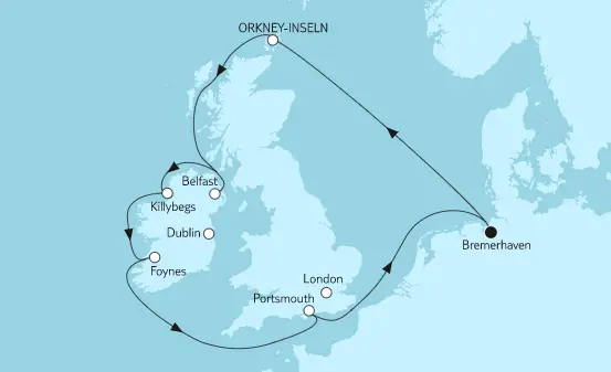 Mein Schiff Nordsee-Kreuzfahrt 2023: Großbritannien mit Irland