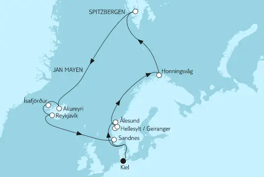 Mein Schiff Nordsee-Kreuzfahrt 2023: Nordland mit Spitzbergen und Island