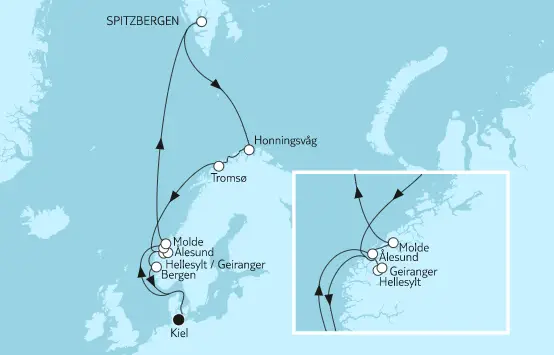 Mein Schiff Nordsee-Kreuzfahrt 2023: Norwegen mit Spitzbergen und Geirangerfjord