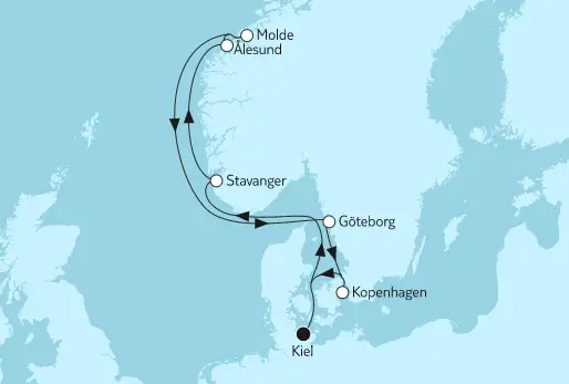 Mein Schiff Nordsee-Kreuzfahrt 2023: Norwegen mit Molde
