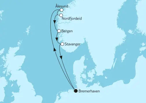 Mein Schiff Nordsee-Kreuzfahrt 2023: Norwegen mit Nordfjordeid