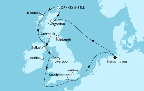 Mein Schiff Nordsee-Kreuzfahrt 2024: Großbritannien mit Liverpool