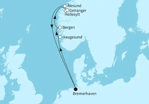 Mein Schiff Nordsee-Kreuzfahrt 2024: Norwegen mit Geirangerfjord 2