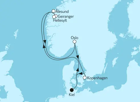 Mein Schiff Nordsee-Kreuzfahrt 2024: Norwegen mit Oslo