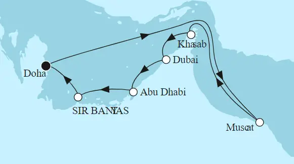 Mein Schiff Orient-Kreuzfahrt 2022: Doha mit Oman & Sir Bani Yas