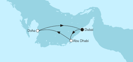 Mein Schiff Orient-Kreuzfahrt 2022: Dubai mit Katar