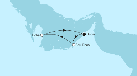 Mein Schiff Orient-Kreuzfahrt 2023: Dubai mit Katar