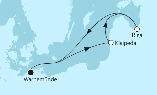 Mein Schiff Ostsee-Kreuzfahrt 2022: Kurzreise mit Klaipeda & Riga