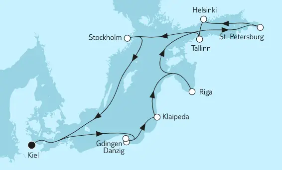 Mein Schiff Ostsee-Kreuzfahrt 2022: Ostsee mit St. Petersburg & Klaipeda