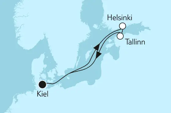 Mein Schiff Ostsee-Kreuzfahrt 2023: Ostsee mit Helsinki