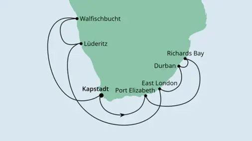 AIDAaura Route 2022: Südafrika & Namibia