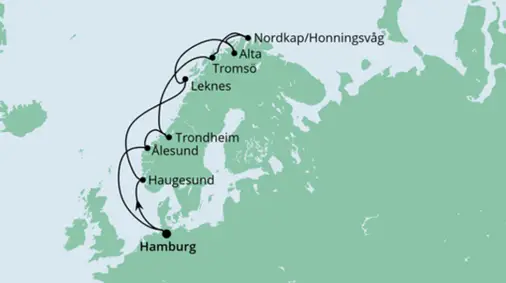 AIDAaura Route 2023: Große Norwegenreise