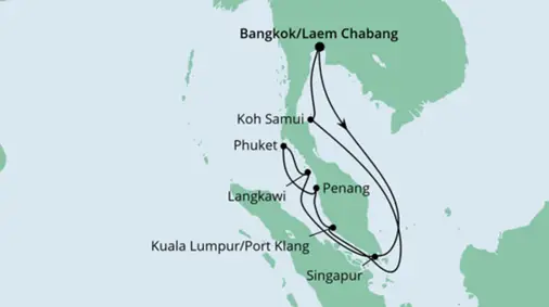 AIDAbella Route 2022: Thailand, Malaysia & Singapur mit Phuket
