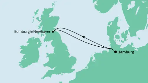 AIDAbella Route 2023: Kurzreise nach Schottland