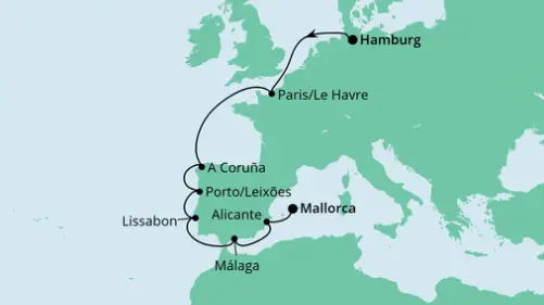AIDAbella Route 2023: Von Hamburg nach Mallorca 2