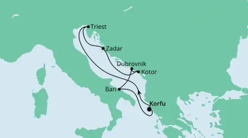 AIDAblu Route 2022: Adria
