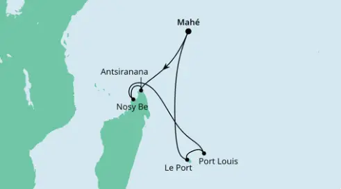 AIDAblu Route 2022: Mauritius, Seychellen & Madagaskar