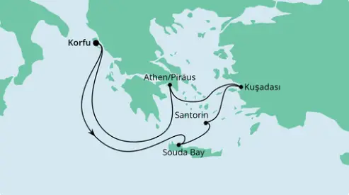 AIDAblu Route 2024: Griechenland ab Korfu