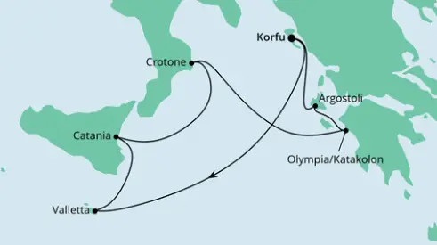 AIDAblu Route 2024: Mittelmeerinseln ab Korfu