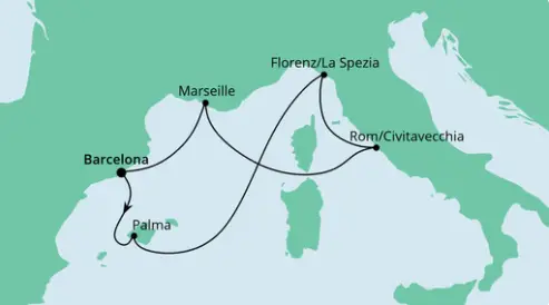 AIDAcosma Route 2022: Mediterrane Schätze