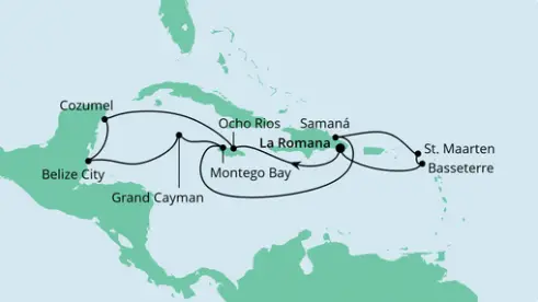 AIDAdiva Route 2022: Karibik & Mexiko