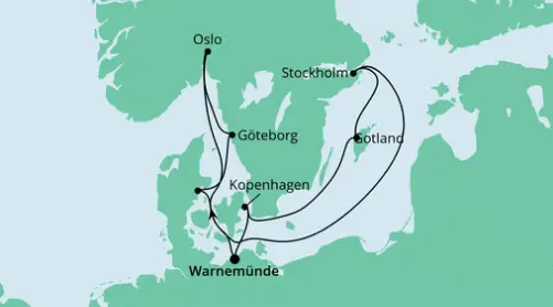 AIDAmar Route 2023: Skandinavische Städte