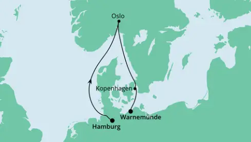 AIDAmar Route 2024: Kurzreise nach Oslo & Kopenhagen