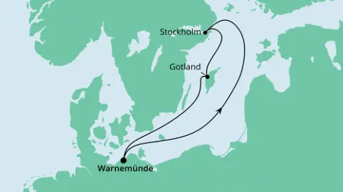 AIDAmar Route 2024: Kurzreise nach Stockholm & Gotland