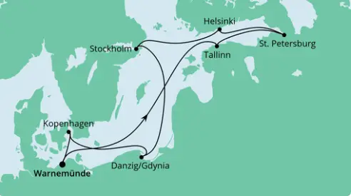 AIDAmar Route 2024: Städte der Ostsee