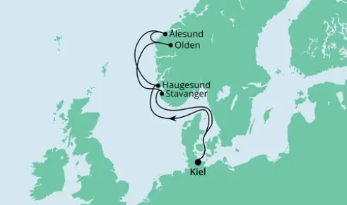 AIDAnova Route 2022: Norwegen ab Kiel