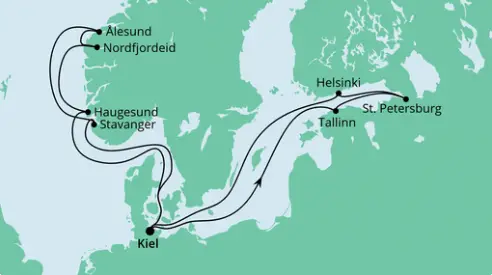 AIDAnova Route 2024: Norwegen & Ostsee