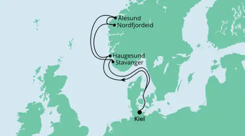 AIDAnova Route 2024: Norwegen