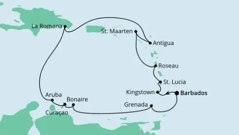 AIDAperla Route 2022: Karibische Inseln