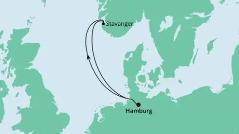 AIDAperla Route 2024: Kurzreise nach Stavanger
